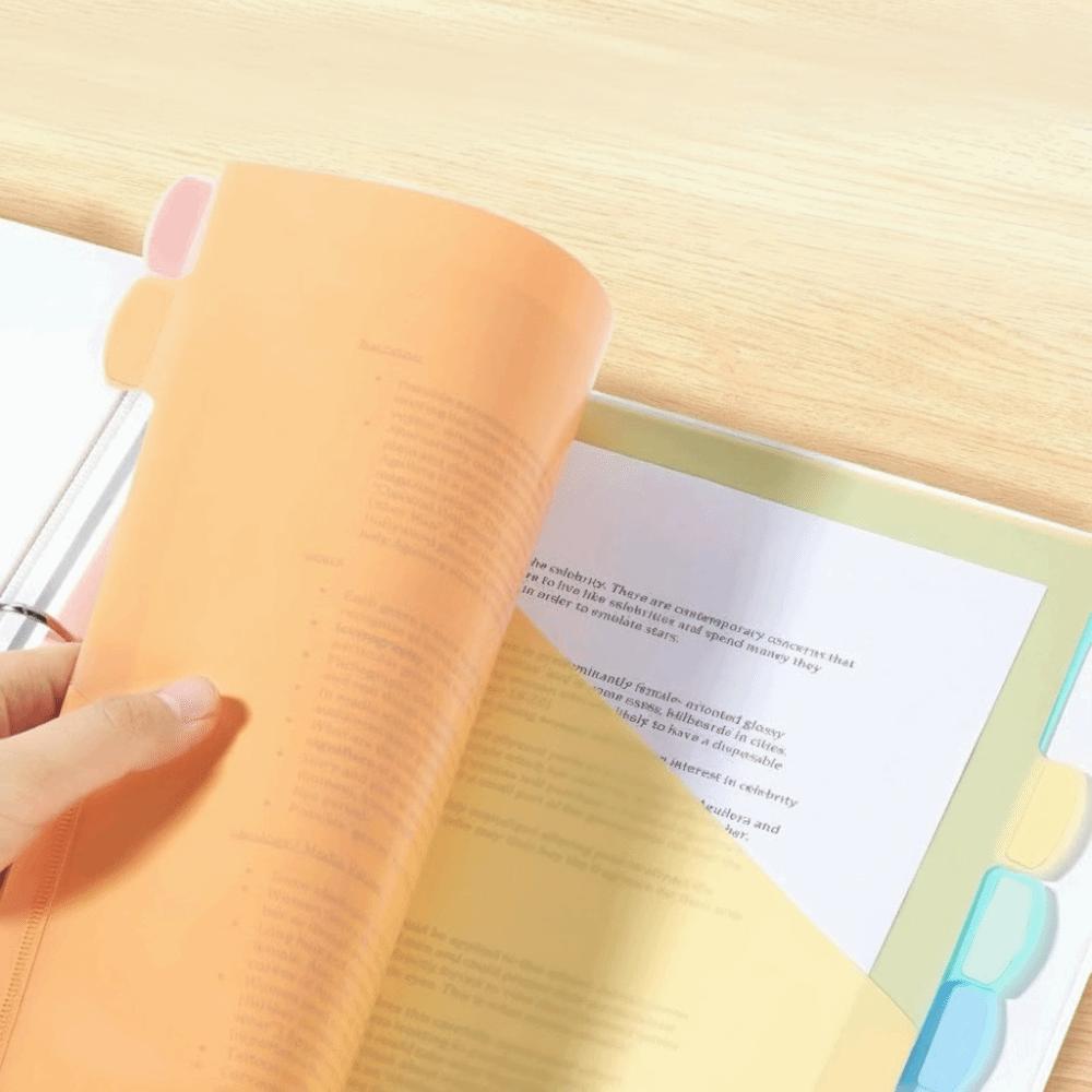 8 pcs A4 Pastel Binder Dividers 3-Ring Binder 8-Tab Dividers Plastic File Folders Single Pocket Single Pocket Dividers School