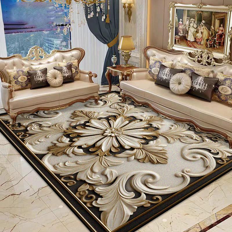European Style Large Living Room Rugs Luxury Decor Home Bedroom Fluffy Plush Carpet Dining Room Washable Antiskid Soft Mat Floor