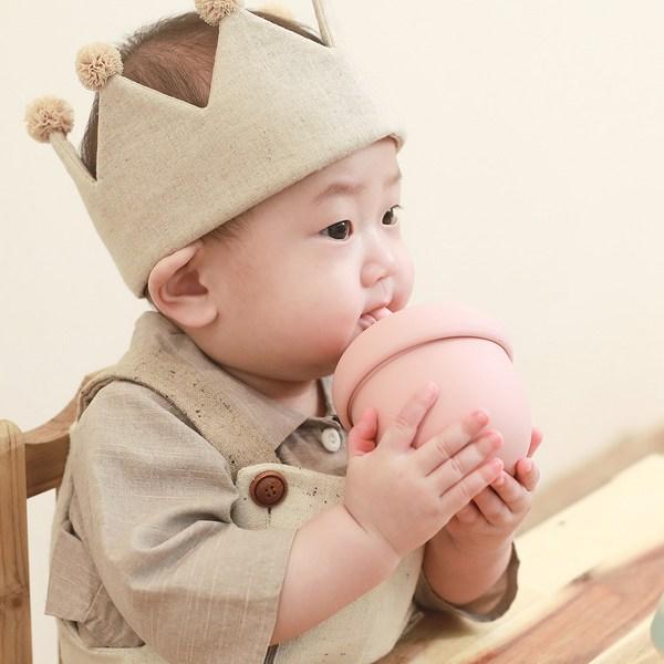 Baby Farm Infant Anti-Spill Acorn Silicone Straw Cup 200ml, Blue, 1 Piece