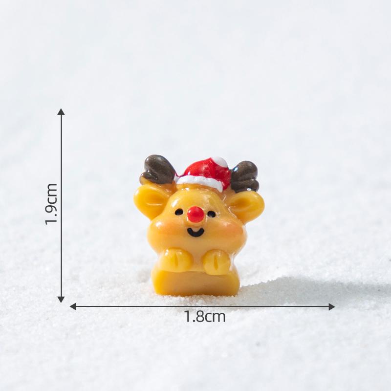 1/4Pcs Christmas Tree Santa Claus Snowman Elk Penguin Bell Miniature Landscape Ornaments Home New Year Xmas Doll House Decor