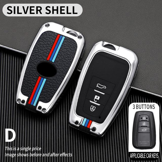 Car Key Case for Toyota Prius Camry Corolla C-HR CHR RAV4 Prado Izoa Levin Avalon 20 18 2019 2020 Zinc Shell Cover