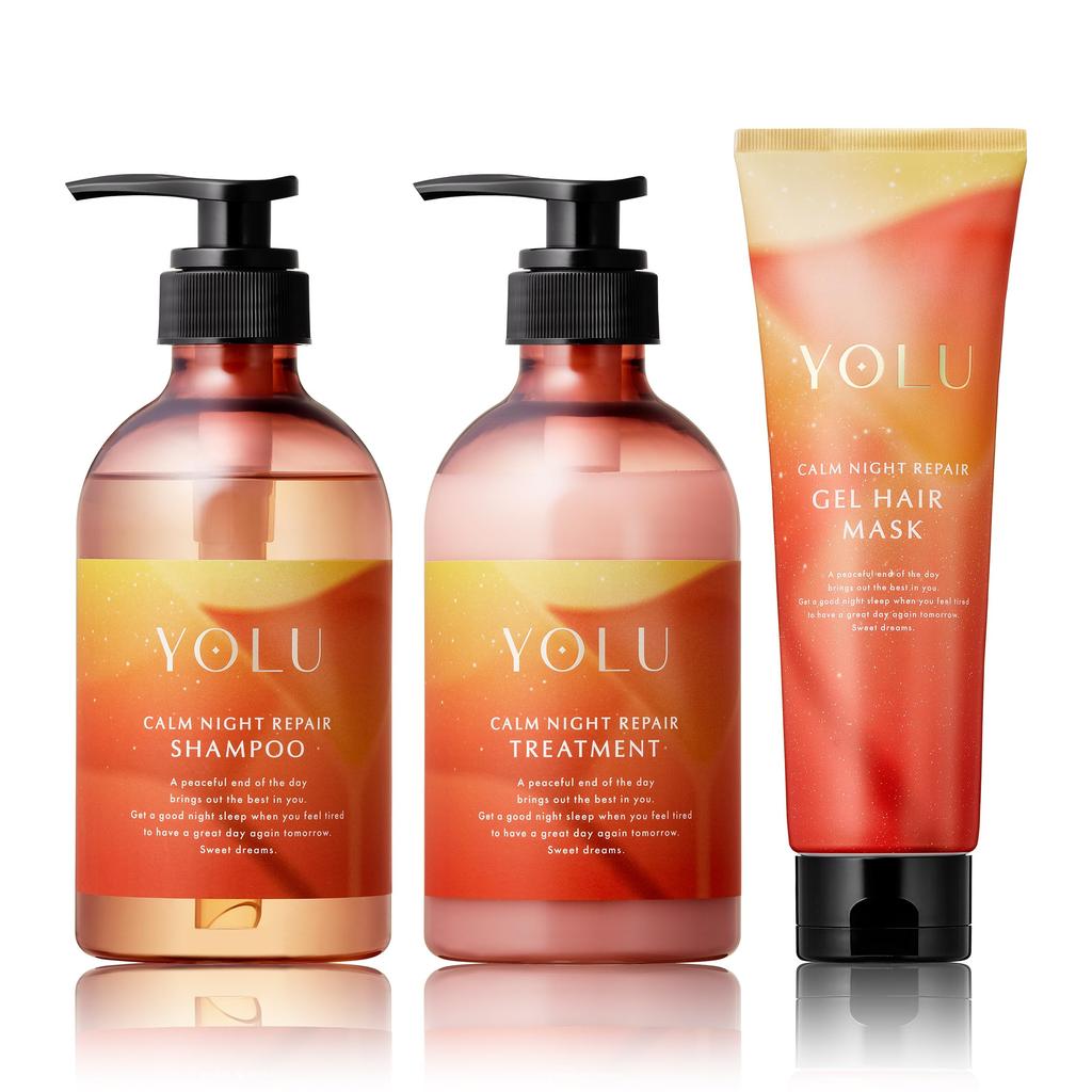 Summer YOLU Yoru Gel Hair Mask set Calm Night Repair [2025 Limited] Shampoo, Treatment, 3-piece
