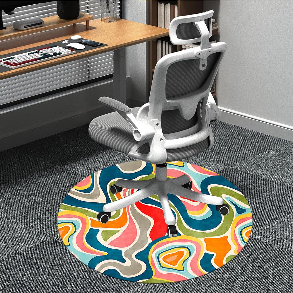 

1pc Abstract Art Chair Carpet for Office, Non-slip, Soft and Durable Office Rug for Interior Decoration, Perfect for Office yy260313036 80cm by 80cm