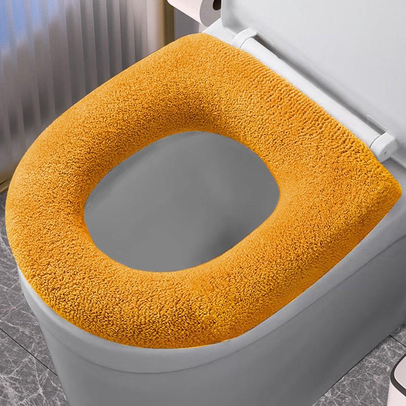 Soft Washable Toilet Seat Cover With Handle Or Handle-Free Design Thick Winter-Friendly Fiber Cushion Home Bathroom Use