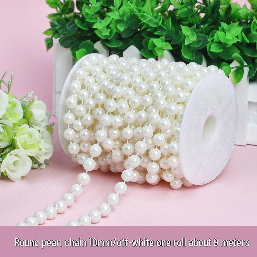ABS Faux Pearl Beaded Chain - 8MM DIY Wedding & Festive Decor Accessories