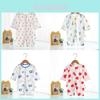 Baby Summer Long Sleeve Cotton Swaddle Romper With Snaps For Newborns