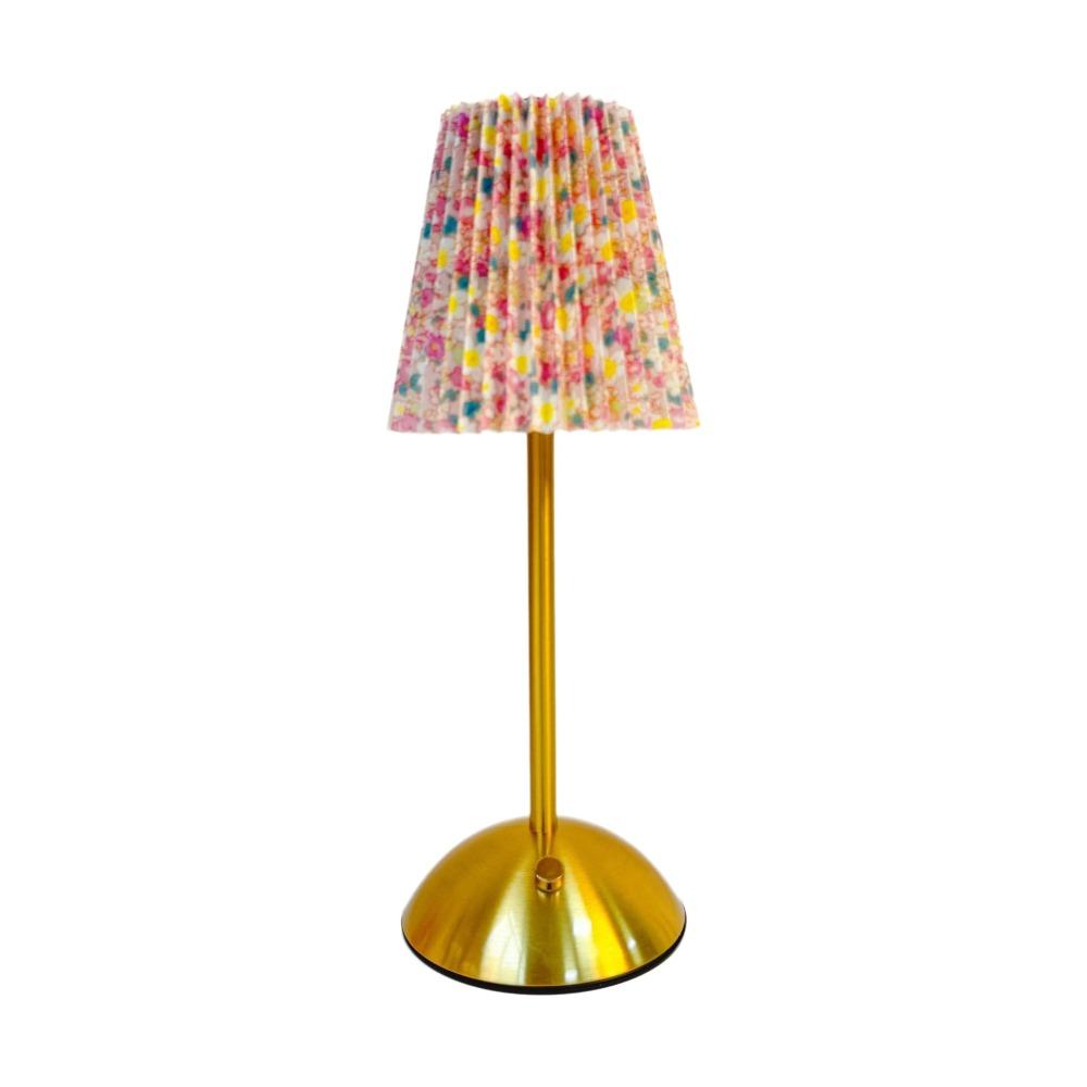 Fabric Shade Pleated Desk Lamp Metal Base LED Night Light Modern Design Touch Bedside Lamp Bar
