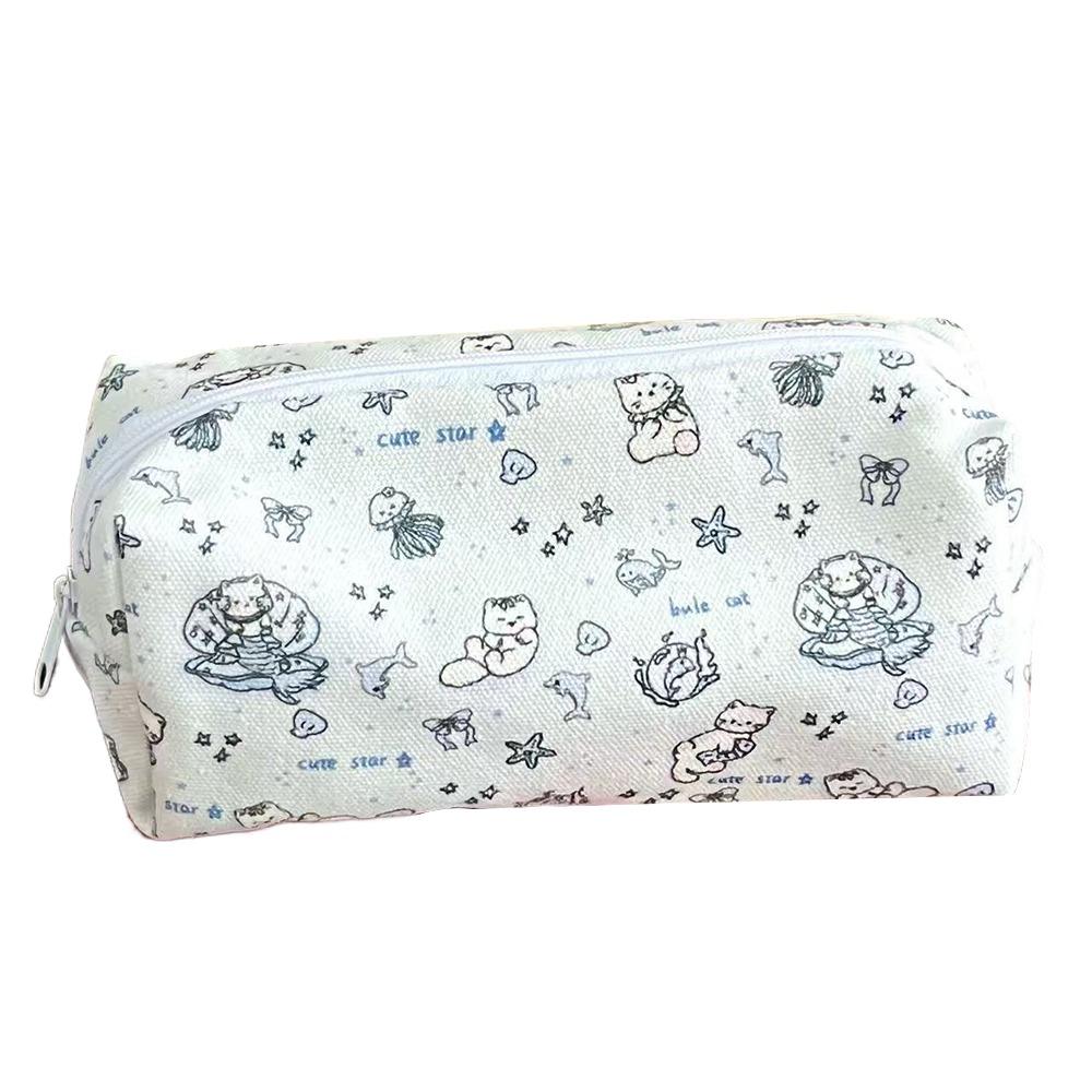 Ocean Cat Pen Bag Large Capacity Stationery Organizer Cute Stationery Bag Gift