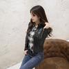 Women Spring Autumn Pu Leather Jacket Casual Slim Soft Moto Biker Faux Leather Jacket Female Coat