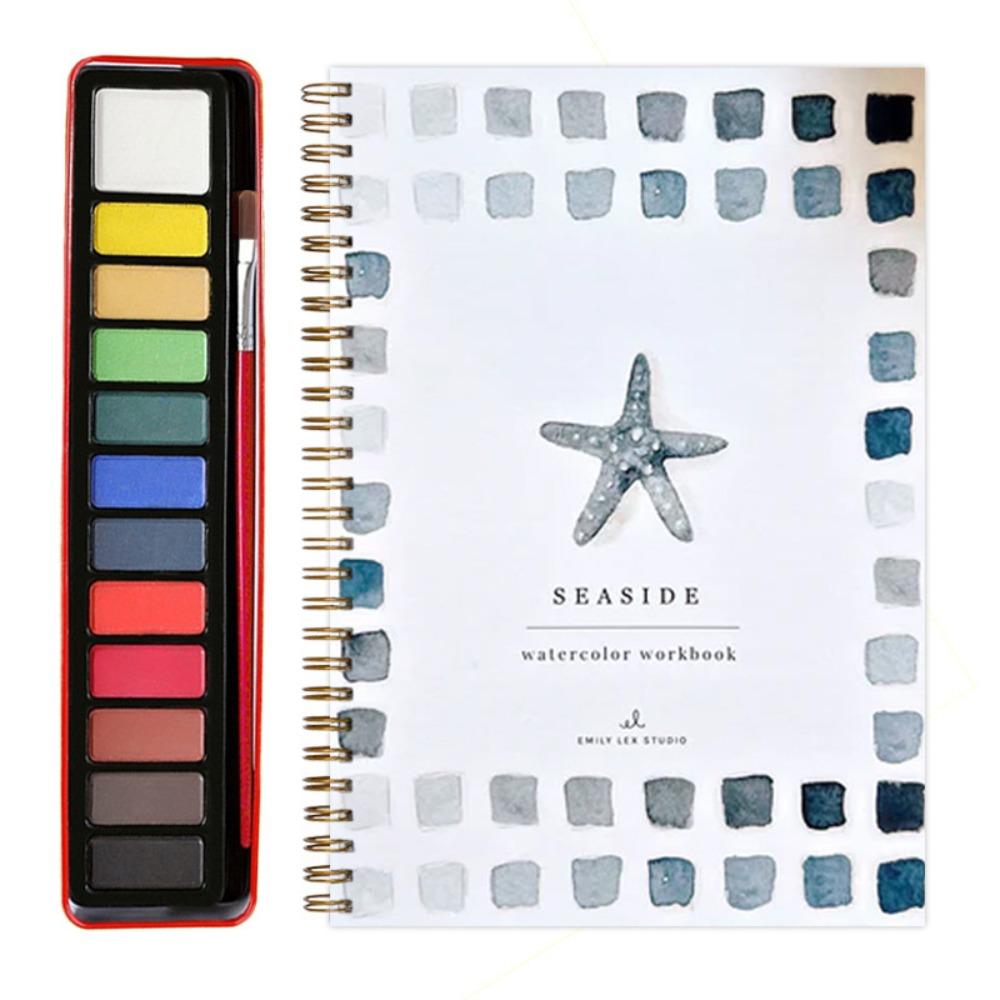 With Color Palette 12 Colors Watercolor Paint Set Watercolor Paint Book  for Kids Adults Teens