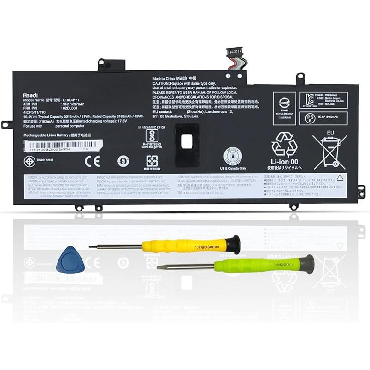 

ASODI L19D4PG2 L19M4PG2 L19L4PG2 Акумулятор для ноутбука, сумісний з серіями Lenovo Flex 5-1470 1570 CB-13IML SB10X63139 5B10X63138 7.68V 51Wh 6650mAh L18L4P71 51Wh