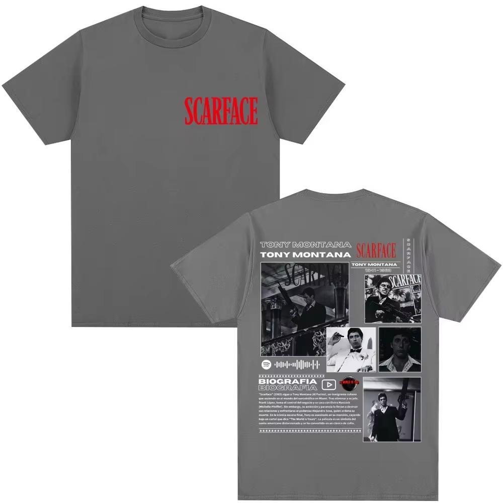 Loose Casual Fashion Short Sleeve T Shirt Printed With Tony Montana And Al Pacino 90s Movie Scarface Unisex And Unisex TShirt