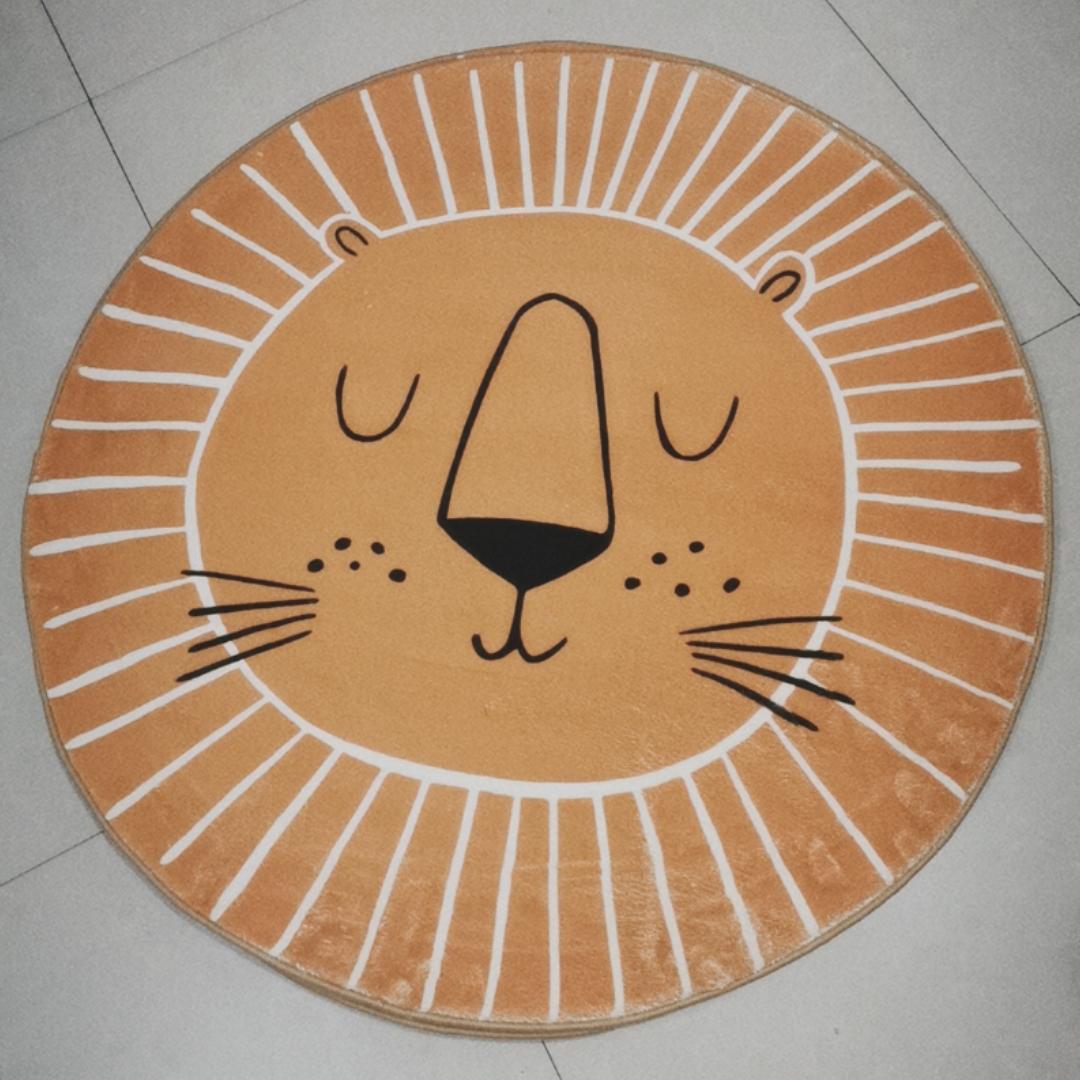 

Photography Props Cartoon Round Shape Mat for Children Kid Play Pad Round Carpet Lion Playmat Living Room Carpet Rug for Bedroom Diameter 80cm