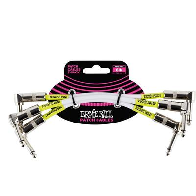 ERNIE BALL 6051 Patch Cable 3 Pack 6 Inch PATCH CABLE 3Pack White [Genuine Product] ANGLE/ANGLE 15.24cm