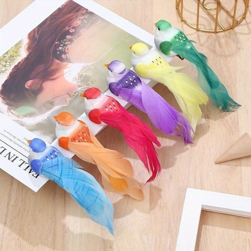 12pcs/box Simulation Artificial Bird Gardening Home Bird Ornament Decoration