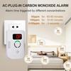 Plug-in Carbon Monoxide Detector Wall Audible and Visual Alarm Carbon Monoxide Gas Detector High Sensitivity Digital Display
