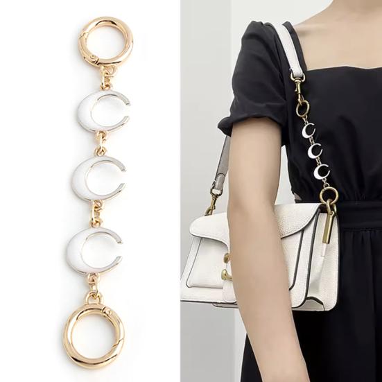 Extension Chain DIY Shoulder Bag Strap Replacement Extended Shape Chain Hollow Moon Purse Polished Lightweight Wallet Strap