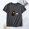 Women's Cotton T-shirt Fashion Kawaii Harajuku Cat Graphic T Shirts Summer Short Sleeve Female Tee Tops Woman Tshirt Clothing