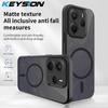 KEYSION Magnetic Phone Case for Redmi Note 14 5G Soft Silicone+PC Matte Translucent Clear Shockproof Cover for Redmi Note 14 4G