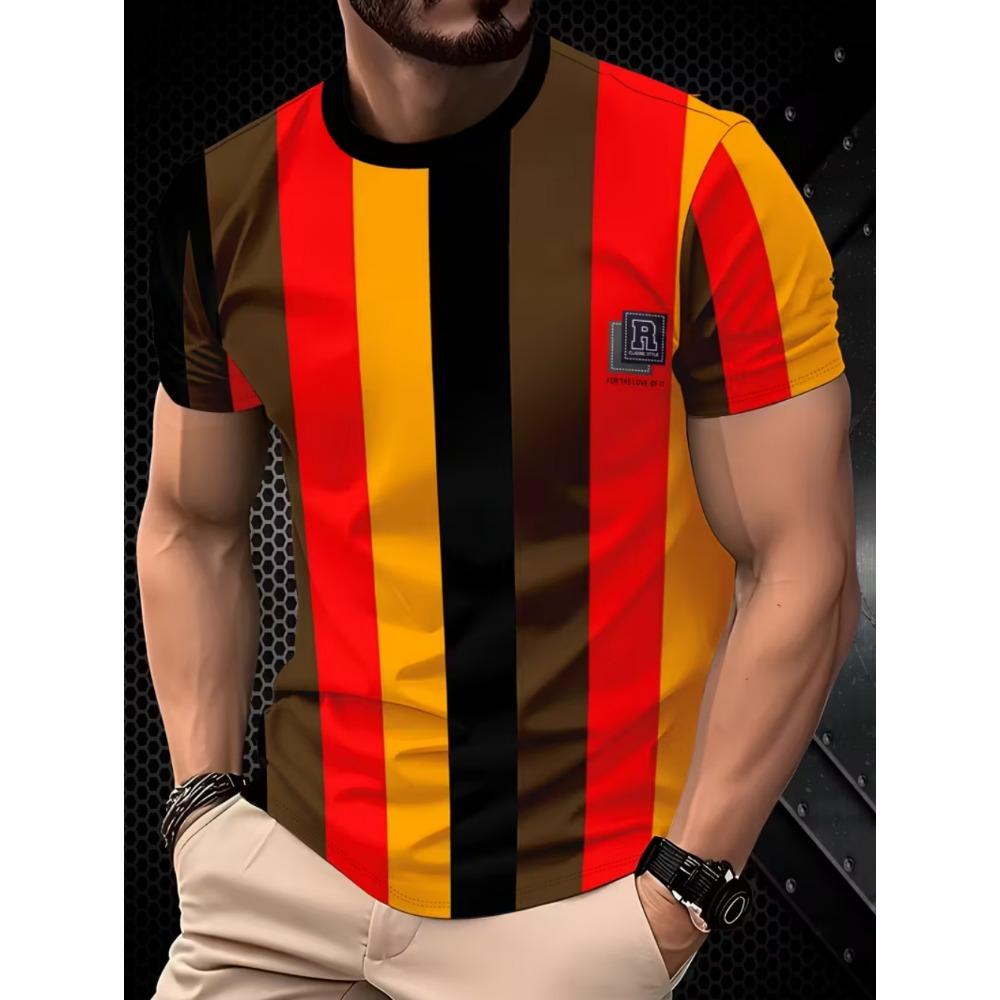 3D Print Mens O-Neck Short Sleeved Tee Street Daily Fashion T-Shirt for Men Oversized Summer Tops