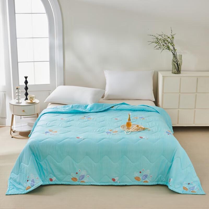 

Летнее одеяло Jieliya Serene Blue Leaf из полиэстера