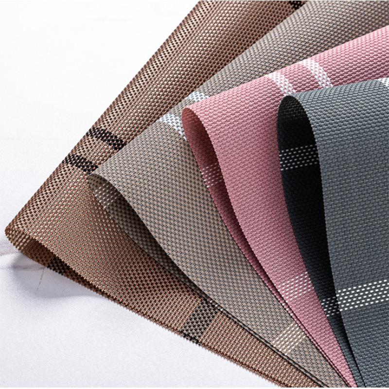 6/4pcs Rectangle Placemat Restaurant Washable PVC Durable Dining Table Weave Mats Frame Teslin Disc Bowl Coaster Non-slip Pad