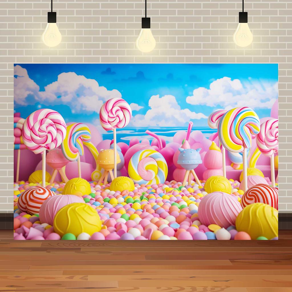 Fantasy World Candy House Theme Decoration Background, Fairy Tale Style Studio Photography Children's Portrait Shooting Backdrop