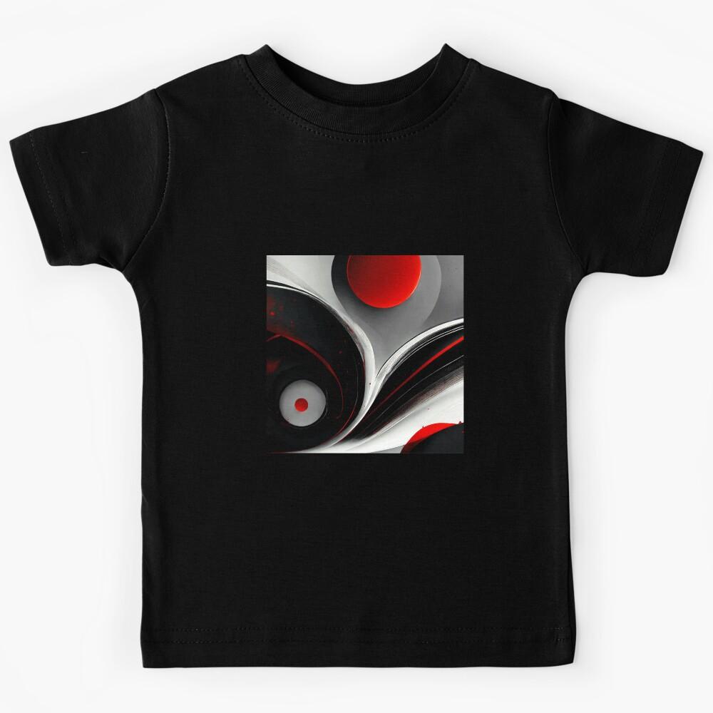 Circle Abstract Black Red White Kids T-Shirt 110