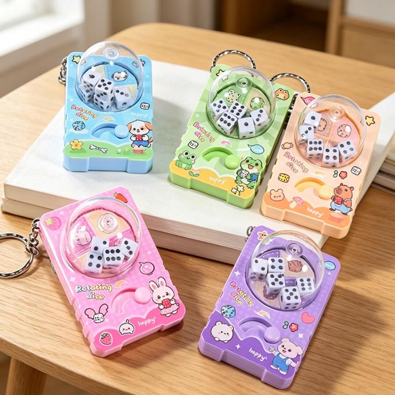Portable Fidget Dice Keychain,Stress Relief Toy,Unique Gift Dice Gaming Stress Reliever Decision Maker Novelty Gift For Her Him