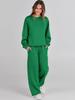 European-American Autumn/Winter Crew Neck Pullover & Long Pants Women's Fashion Set