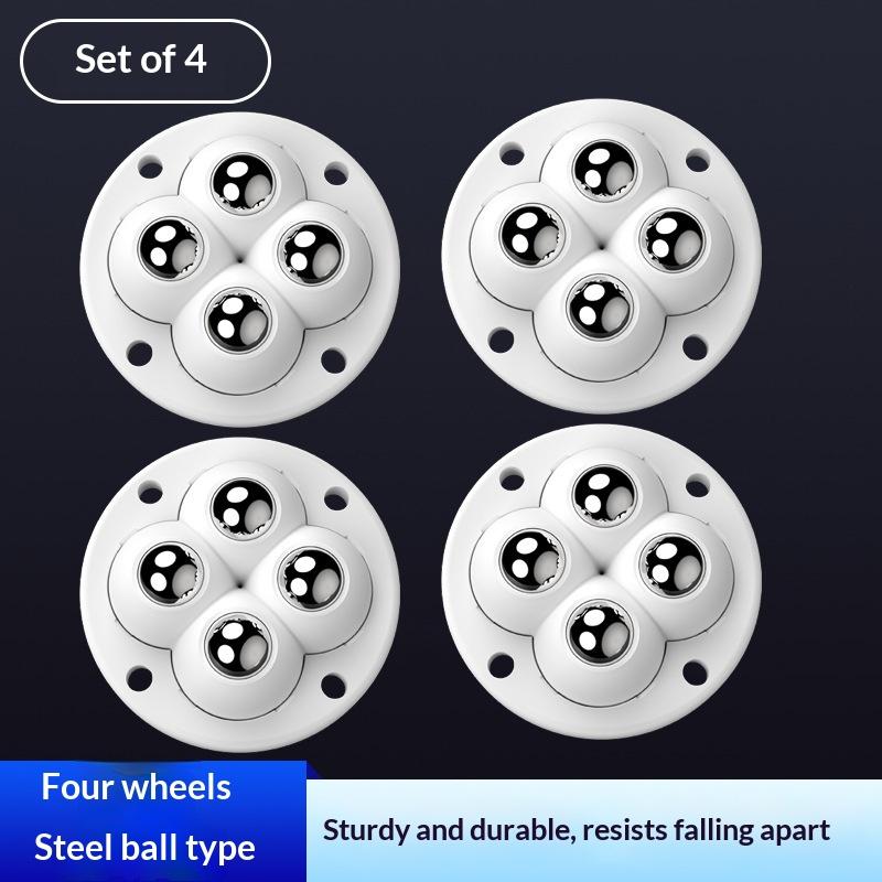 4Pcs 4 Beads Self Adhesive Caster Mini Swivel Wheels Universal 360 Degree Rotation Pulley For Furniture Storage Box