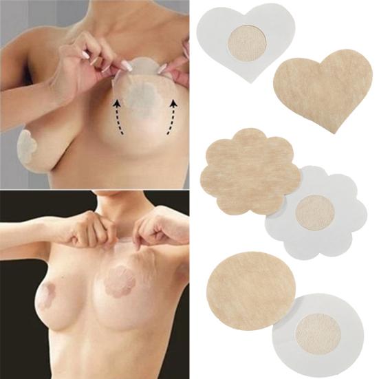 5 pares de fita invisível para levantar os seios femininos coração redondo sutiã adesivo capas para mamilos