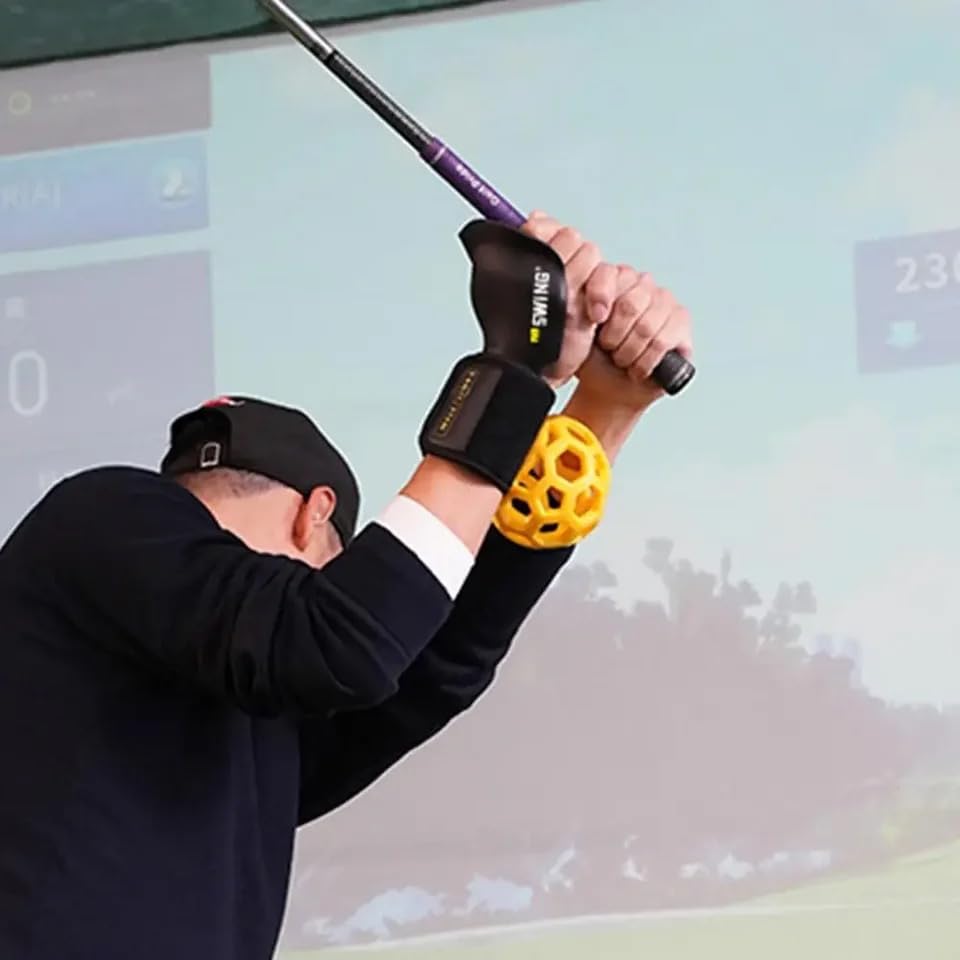 [ULS NORK] Golf Training Aid PRO SWING Dorsiflexion Correction Triangle Trunk Swing Training Aid, Yellow + Black