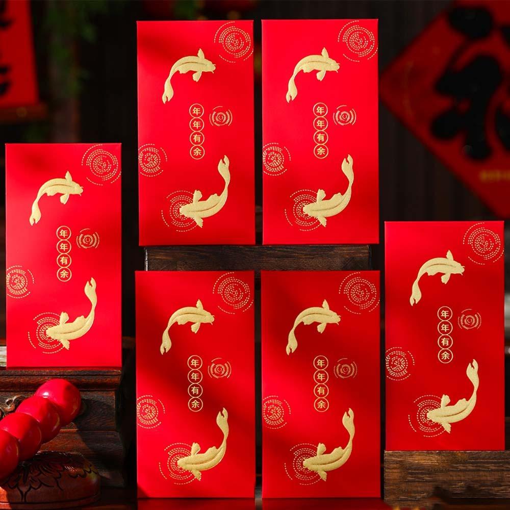 6pcs Traditional Horse Year Red Envelope Cartoon Red Packet Cute Lucky Money Pouch  Spring Festival