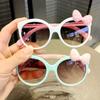 Adorable Color Block With Bow Decor Large Frame Sunglasses Teens Boys Girls Outdoor Party Vacation Travel Kids Eyewear