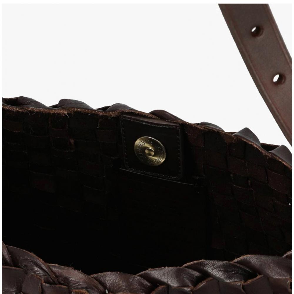 Dragon Diffusion Hobo Selvedge Shoulder Bag Dark Brown 8170