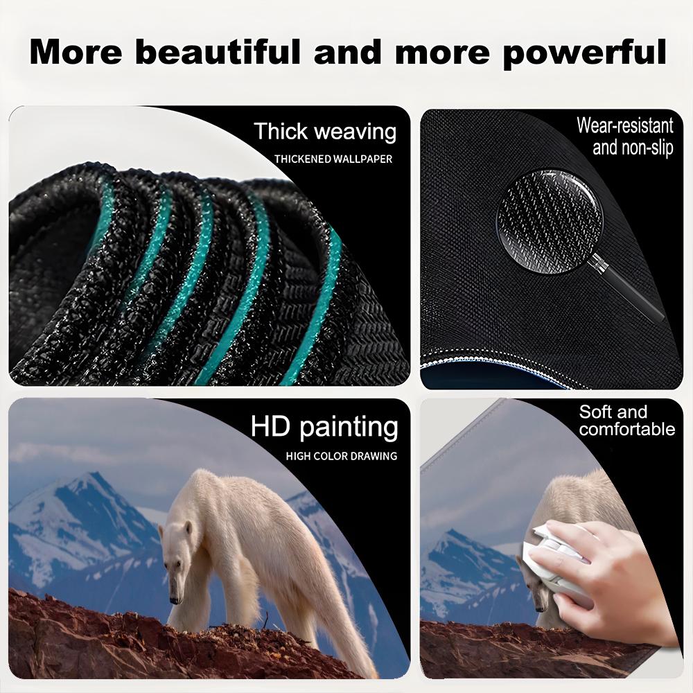 Polar Bear Mousepad Gamer Cool New 80x40cm Mouse Pad Large HD Pattern Notebook Accessories Laptop Padmouse Ergonomic Mat