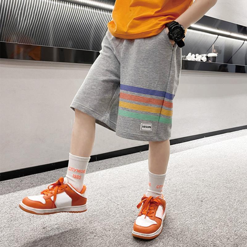 Summer Pants Boys' Shorts Breathable Sweat Absorbing Pentagram Pants Loose Cool Handsome Outerwear Sports Pants Middle Pants