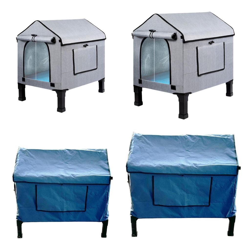 Outdoor Heated Cat House Outside Cat Kitty House Removable Elevated Stray Cat Shelter for Farm Barn Porch Backyard Garden