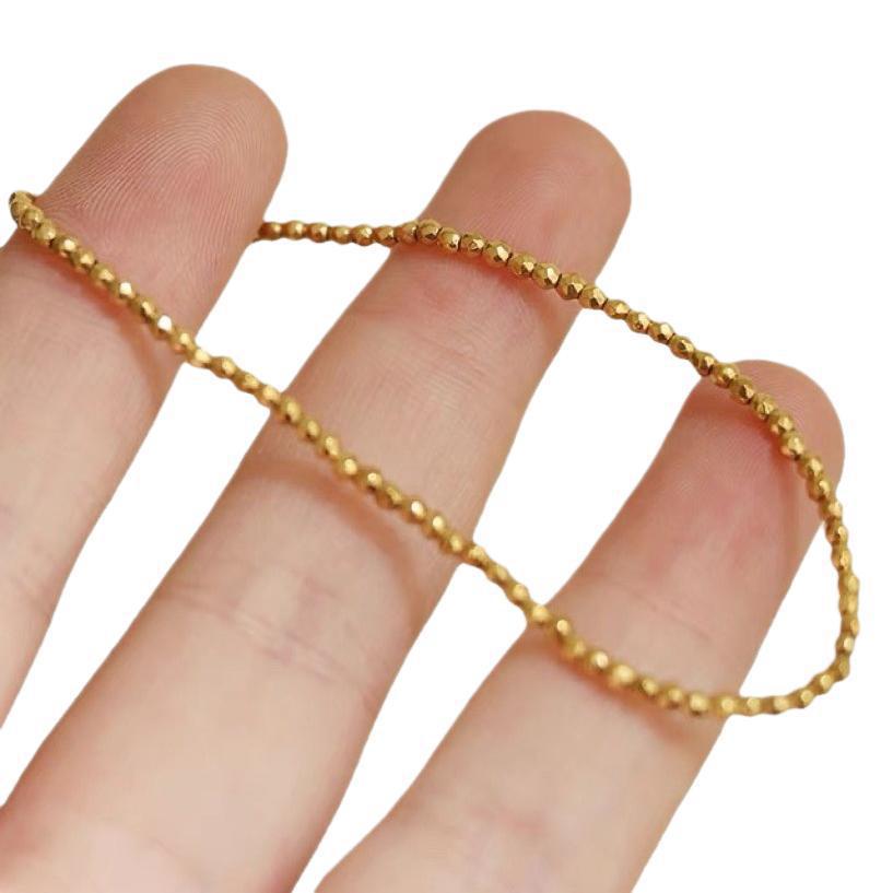 18K Gold Plated Disco Bead Bracelet for Women, Non-Fading, Versatile, Perfect for Best Friends or Christmas Gifts