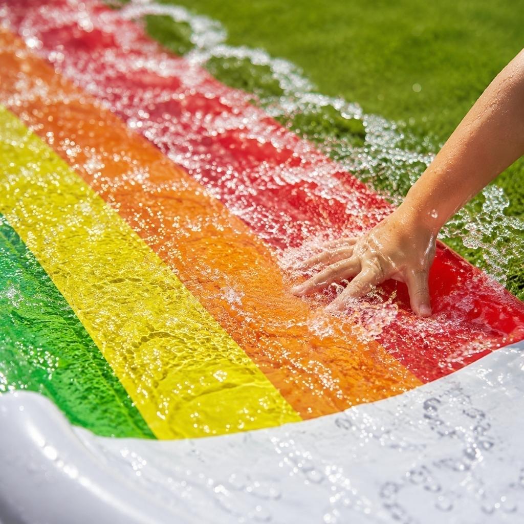 Inflatable Water Slide Outdoor Backyard Sprinkler Slip and Slide Mat Durable Summer Water Play Toy for Kids and Family Fun