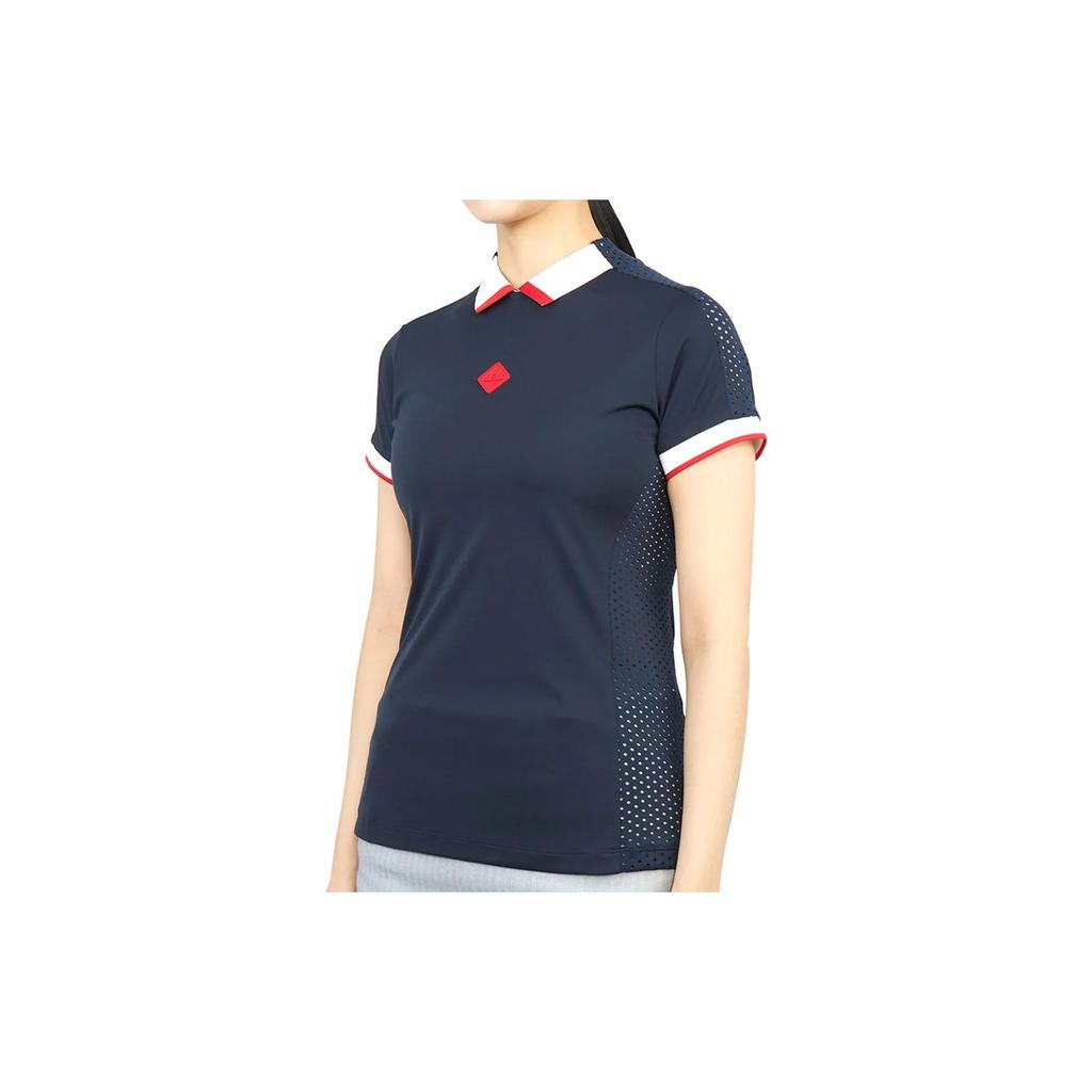 J.LINDEBERG Solid Color Fitted Polo Shirt Women Tops Blue GWJT06441-6855
