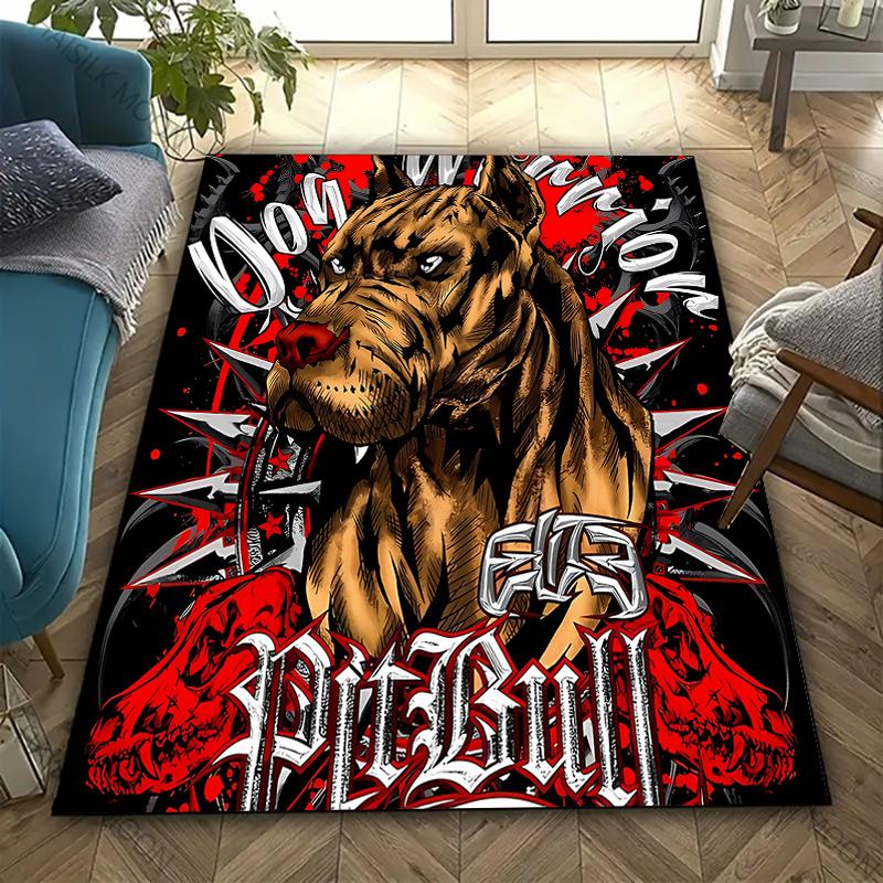 3D HD APBT American Bully and Pitbull Carpet New Release! Rug for Living Room Bedroom,Office Areas,Durable Machine Washable Mat
