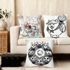 Cushion Cover Silky Short Plush Home Sofa Cushion Cover - Invisible Zipper Home Decoration B-Battle Cats Anime