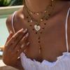 Neuer Eingang Süßwasserperlmutt Muschel Herz Böser Blick Anhänger Halskette 2025 Goldene Kette Modeschmuck PVD Beschichtet
