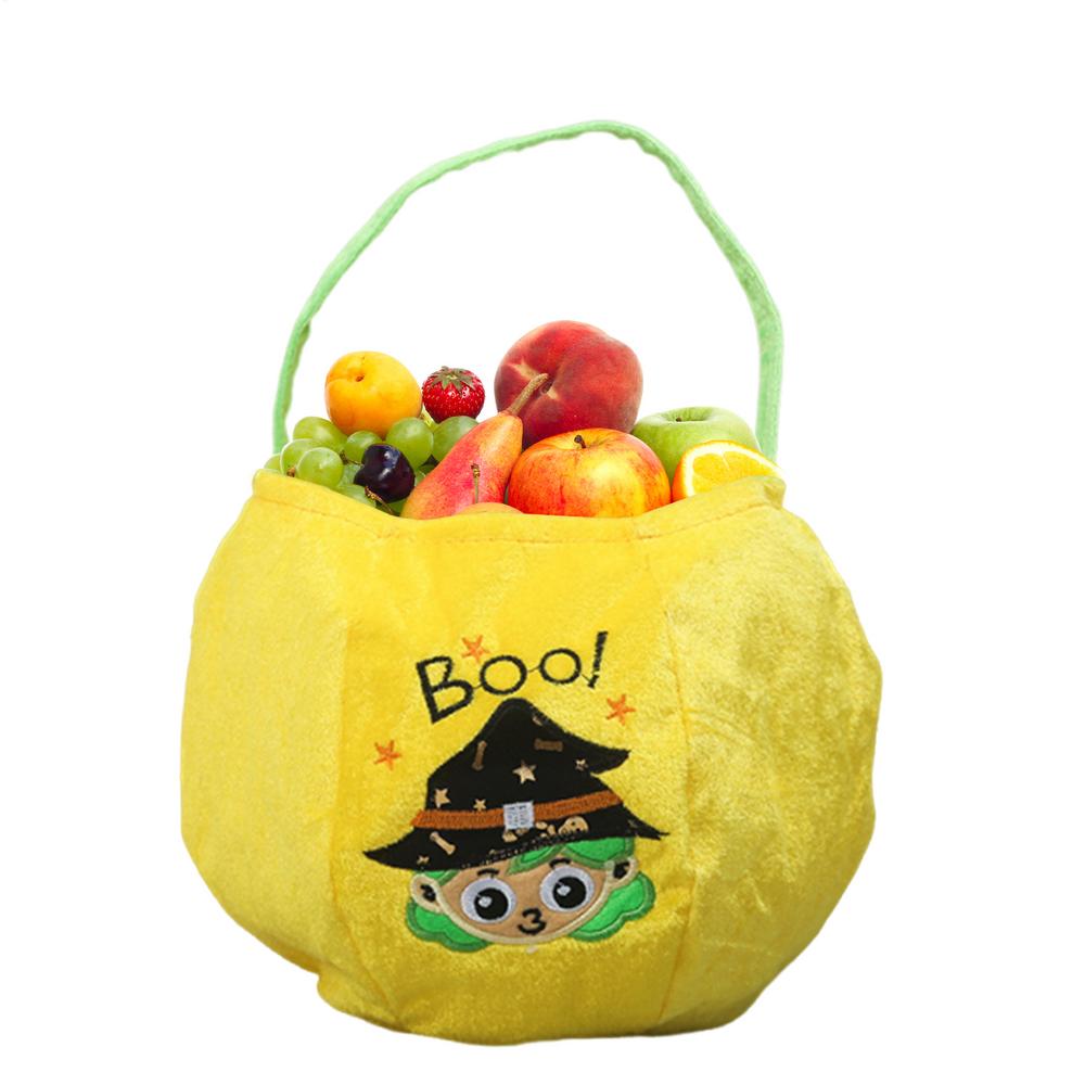Halloween Basket Halloween Candy Basket With Handle Large Organizer Embroidered Holder Decor For Fall Home Party Easter Bathroom