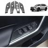 Autozubehör Kompatibel mit Toyota RAV4 2025 2024 2023-2019 Fensterglas-Schalterpanel Abdeckung Zierleiste Innen-Türschloss-Panel Aufkleber ABS