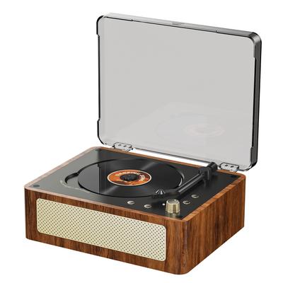 Vintage Wood Compact Disc Player BuiltIn HIFI Stereo Speaker Portable BT Player for Home