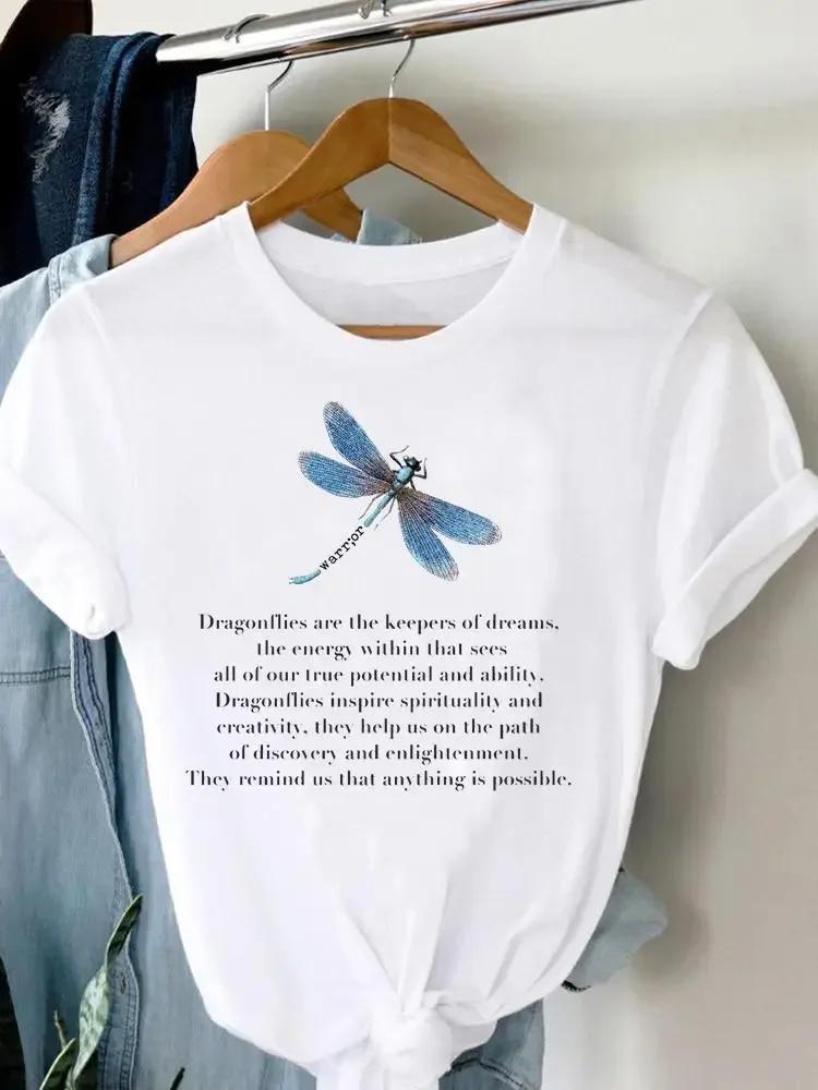 Tee Damen T-Shirt Sommer Kurzarm Print Kleidung Grafik T-Shirt Feder Malerei Vogel Kleidung Mode Damen Top