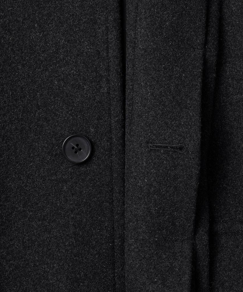 MUSINSA STANDARD Wool Blend Oversized Half Balmacaan Coat [Charcoal Grey]